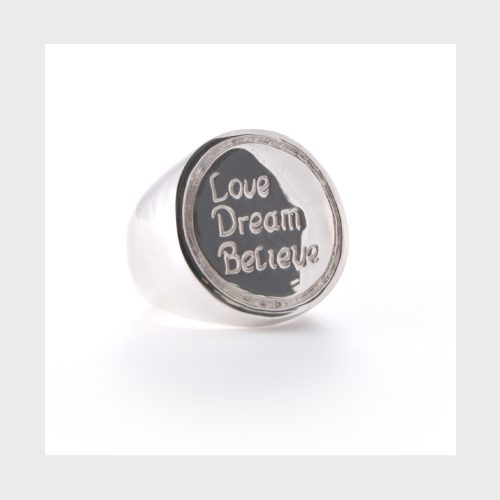 Sterling Silver Love Dream Believe Inspirational Ring.