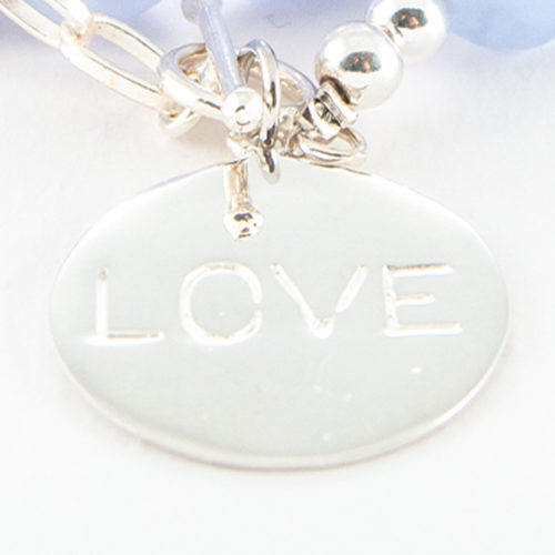 Authentic 925 Sterling Silver Love Disc Charm with Hand-Engraving.