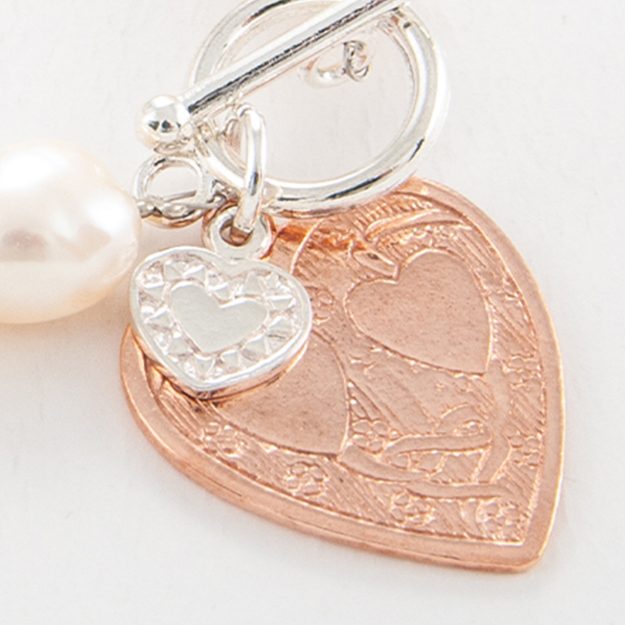 Rose Gold Double Heart Charm