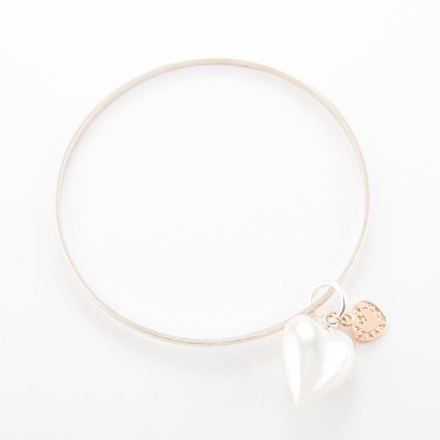 Sterling Silver Double Heart Bangle