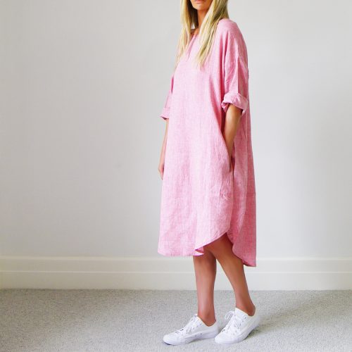 Willow Peony Linen Dress