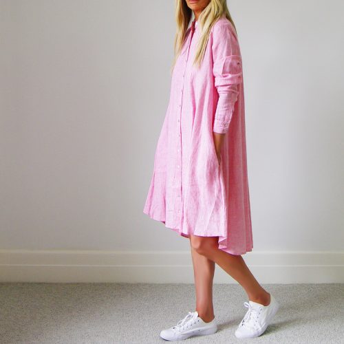 Murphy Peony Pink Linen Dress