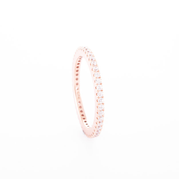 Fine Rose Gold Cubic Zirconia “Eternity” Ring