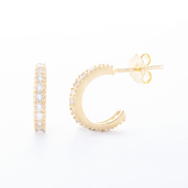 Gold Cubic Zirconia Eternity Hoop Earrings