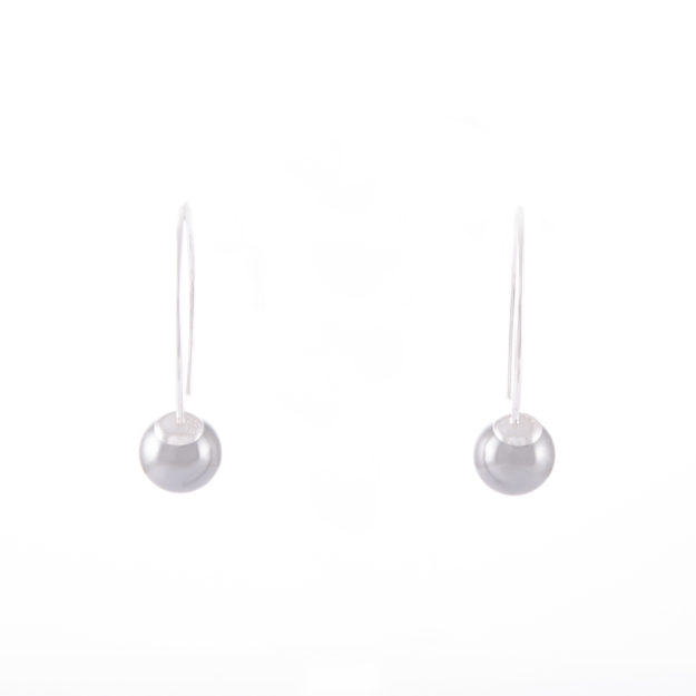 Light Grey Pearl Drop Earrings 8mm