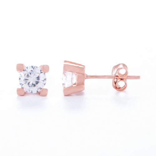 Our Rose Gold Cubic Zirconia Stud Earrings. Shown here, with one stunning CZ and set in 925 sterling. A truly beautiful look. In short, these little sparkles will make the ideal gift for that extra special someone.