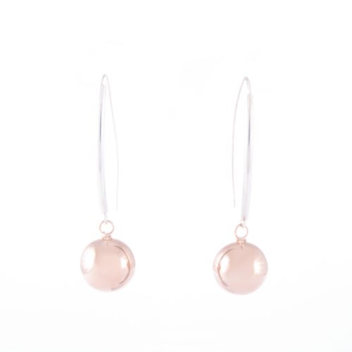 Our Rose Gold Ball Drop Earrings. Shown here, plated over hand-made 925 sterling silver. In short, this stunning pair of elegant little gems are full of style. The ideal addition to any jewellery collection. Or the perfect gift for someone extra special.