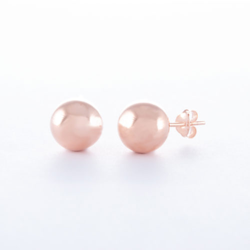 Our Rose Gold Ball Stud Earrings. Shown here, beautifully plated over 925 sterling silver. In short, there's plenty of style and elegance in this 10mm pair of gems. They're ideal to add to any jewellery collection. Or as a gift for any special occasion.