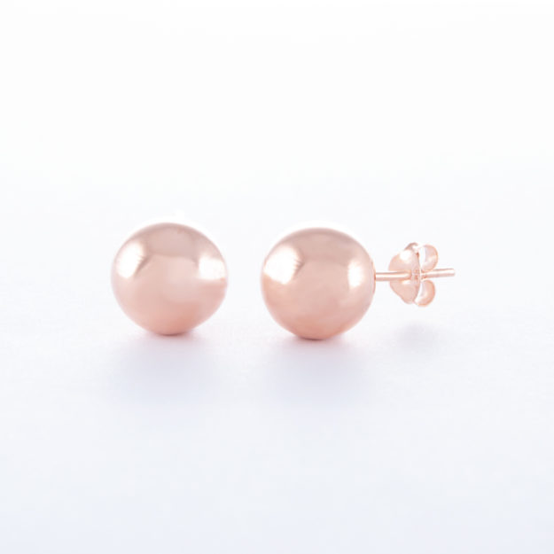 Rose Gold Ball Stud Earrings