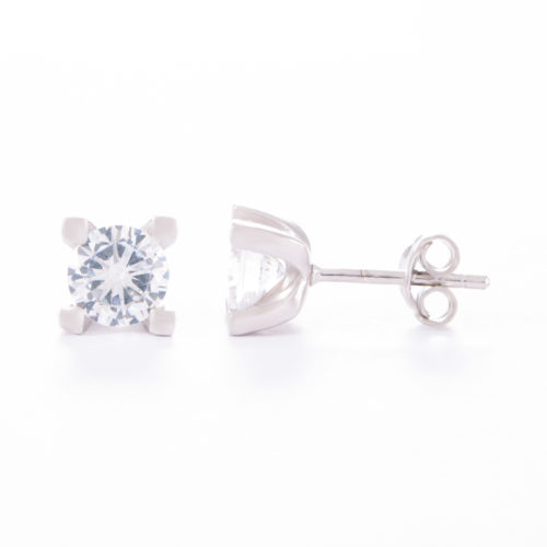 Our Cubic Zirconia Stud Earrings. Shown here, with a beautiful sparkling CZ, set in 925 sterling silver. In short, this pair of little gems make a are a perfect gift for someone special.