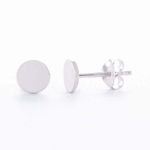 Sterling Silver Disc Stud Earrings