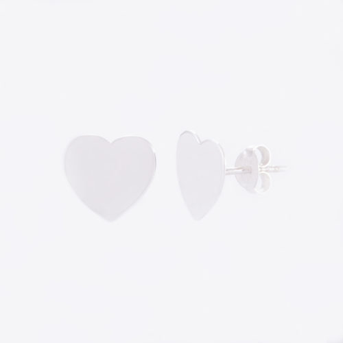 Our Sterling Silver Love Heart Stud Earrings. Shown here, hand-made in stunning 925 sterling. In short, this unique little pair of gems are full of love. They make the perfect special gift for that someone special.