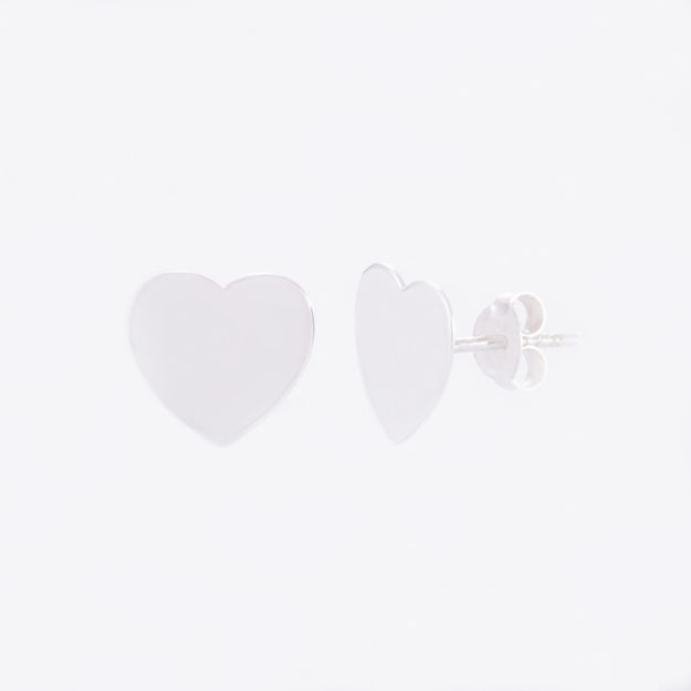 Sterling Silver Love Heart Stud Earrings