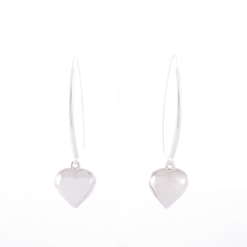 Our Sterling Silver Puffed Heart Drop Earrings. Shown here, in stunning 925 sterling. In short, this pair of elegant little gems are full of love. And, make the ideal addition to any jewellery collection. Or as the perfect gift for someone special.