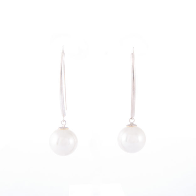 White Pearl Drop Earrings