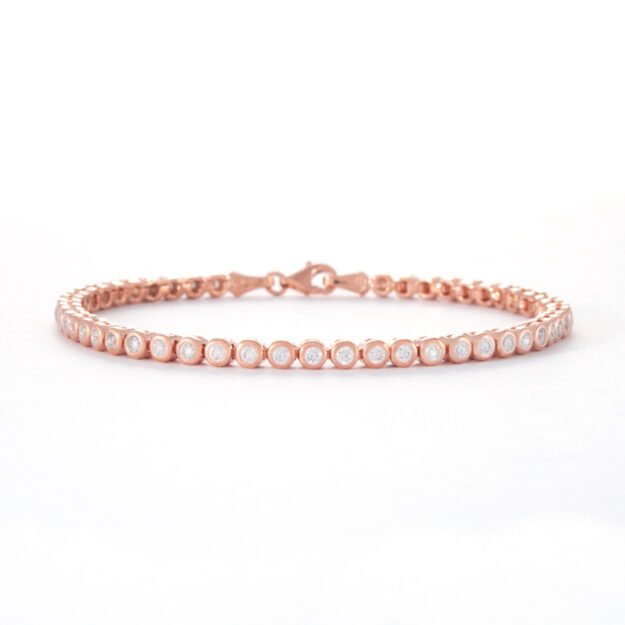 2mm Rose Gold Cubic Zirconia Tennis Bracelet