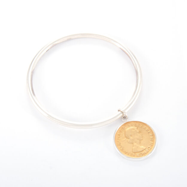 Sterling Silver Half Penny Tube Bangle