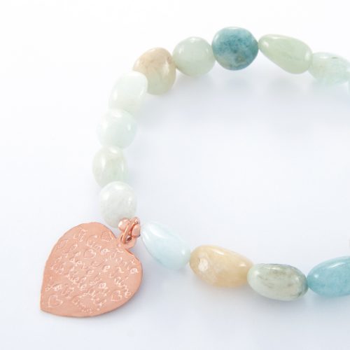 Adventurine Rose Gold Tiamo Heart Bracelet.