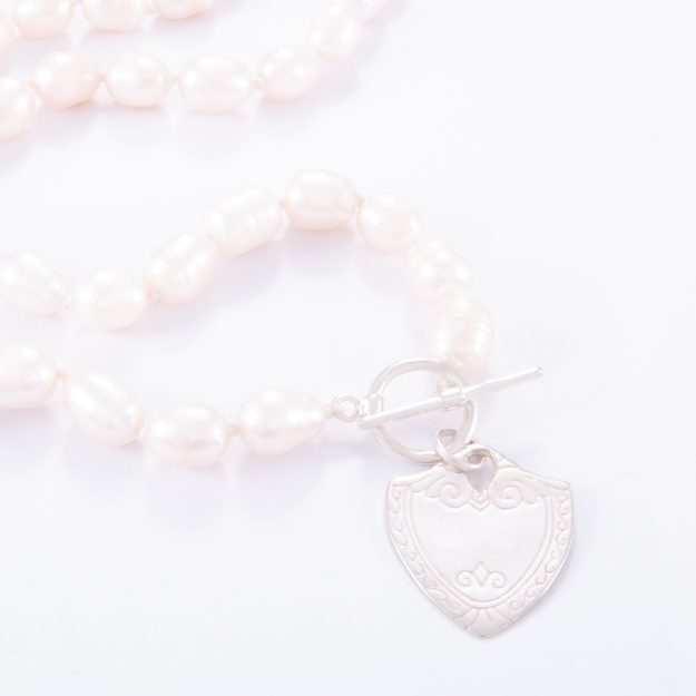 Freshwater Pearl Shield Necklace