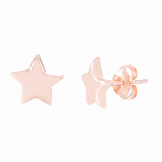 5mm Rose Gold Star Stud Earrings