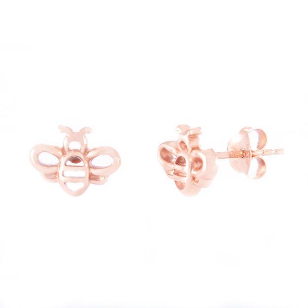 Rose Gold Bumble Bee Stud Earrings