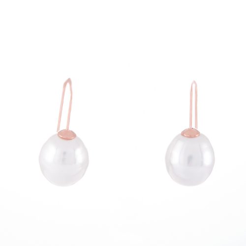 Our Large Pearl Rose Gold Drop Earrings. Shown here, beautifully handcrafted in pink gold over 925 sterling silver. As well as with a lovely timeless large pearl. In short, this stunning pair of gems are full of elegance and style. They're the ideal self-indulgent purchase to add to any personal collection. Or as a gift for someone special.