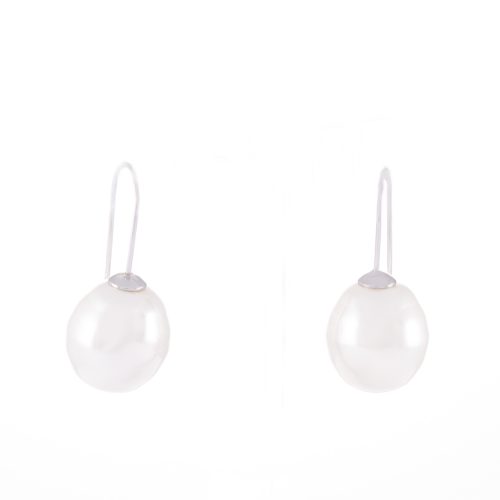 Our Large Pearl Sterling Silver Drop Earrings. Shown here, beautifully handcrafted in stunning 925 sterling. In short, there's a lot of love in this pair of elegant little gems. They'll make the ideal self-indulgent addition to any personal collection. Or as the perfect gift for someone extra special.
