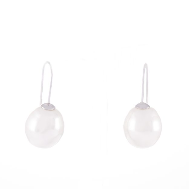 Large Pearl Sterling Silver Earrings