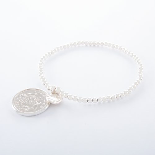 Sterling Silver Sixpence Ball Bracelet.