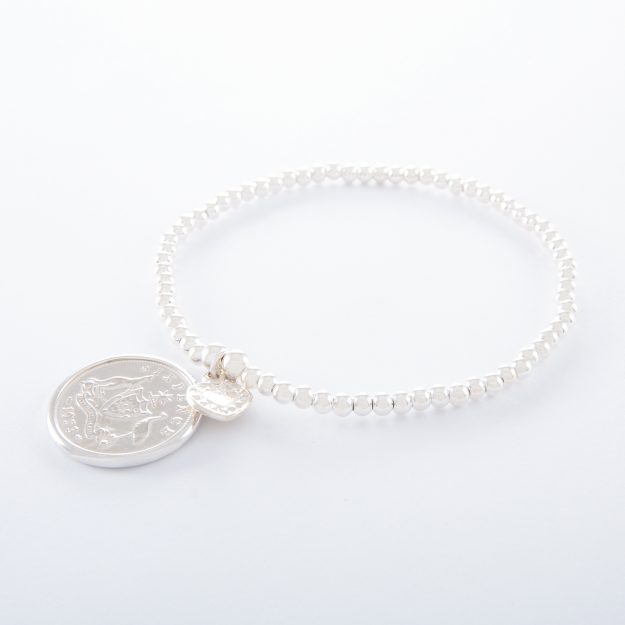 Sterling Silver Sixpence Ball Bracelet