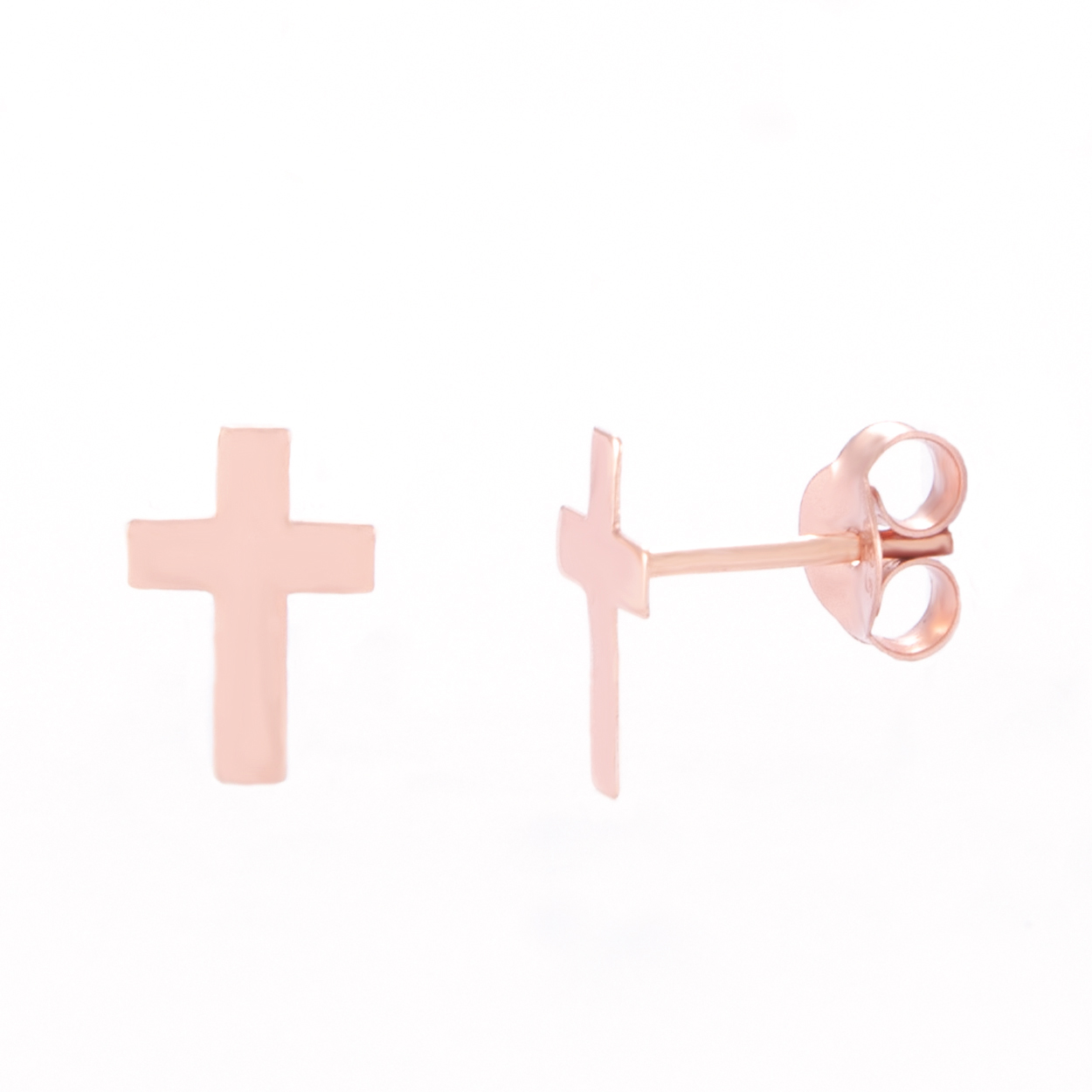 Rose gold cross shop stud earrings