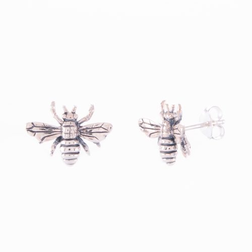 Our Sterling Silver Bee Stud Earrings. Shown here, handcrafted in stunning 925 sterling. In short, there's a lot of fun in this unique little pair of gems. They'll make the perfect gift for someone extra special. Or as a self-indulgent purchase to add to your own jewelry collection.