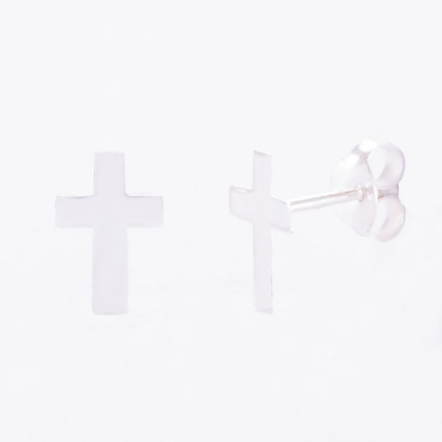 Sterling Silver Cross Stud Earrings