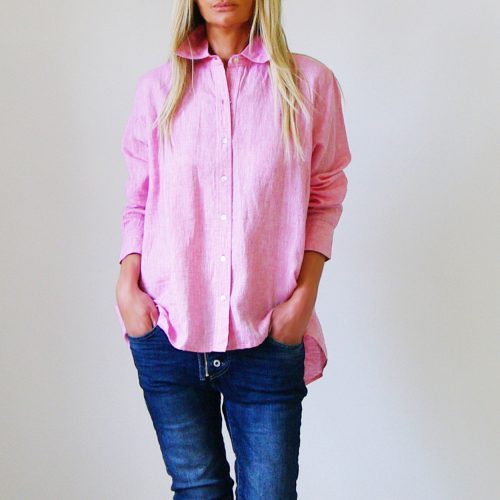 Murphy Peony Pink Linen Shirt.
