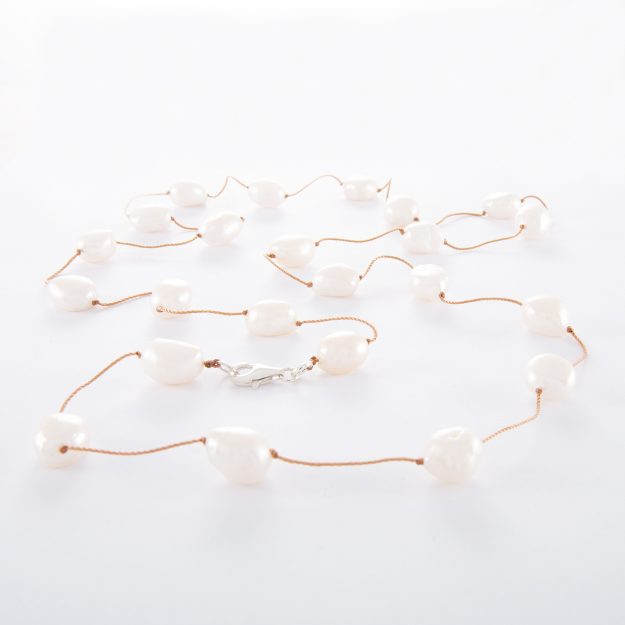 Spaced Freshwater Pearl Necklace 32 Inch