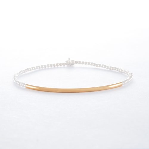 Gold Bar Sterling Silver Ball Bracelet.