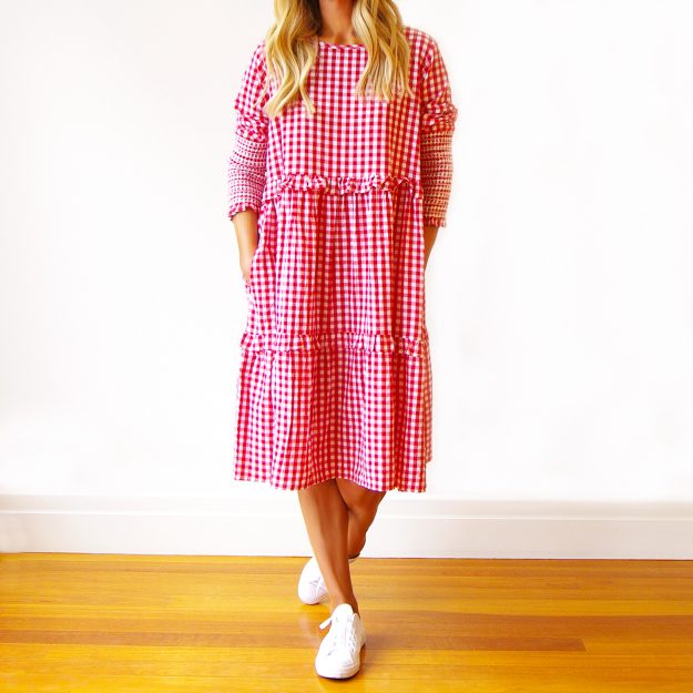 Red and White Gingham Dress (Cassi)