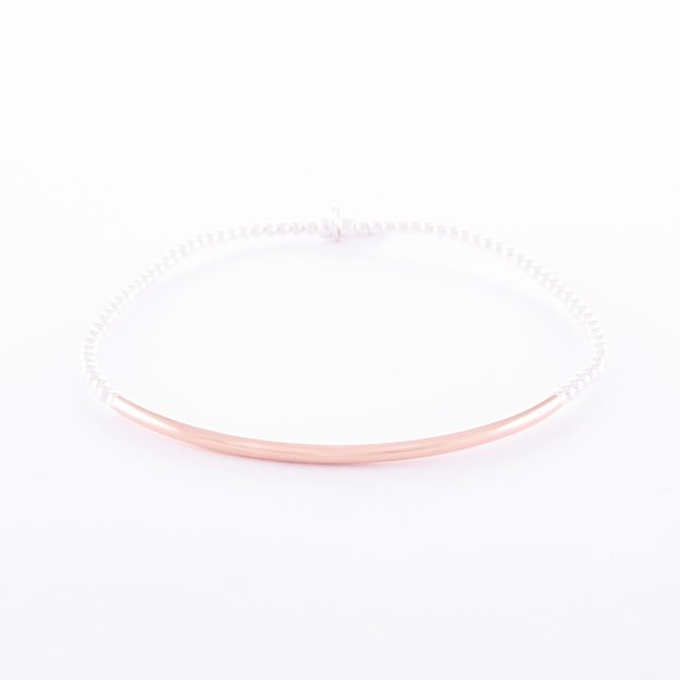 Rose Gold Bar Ball Bracelet
