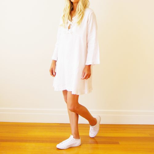 White Linen Dress (Mitsi).