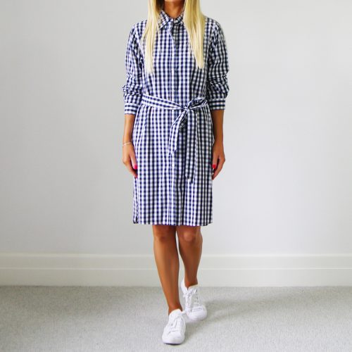 Kennedy Indigo Gingham Shirt Dress.