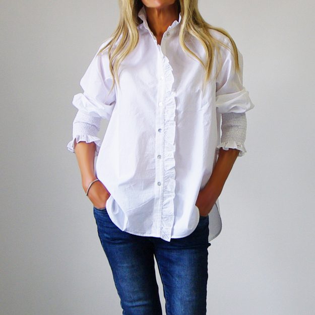 Poppy White Cotton Shirt