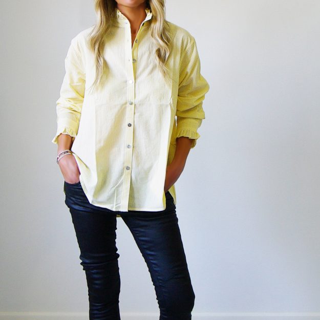 Gracie Spring Yellow & White Stripe Cotton Shirt