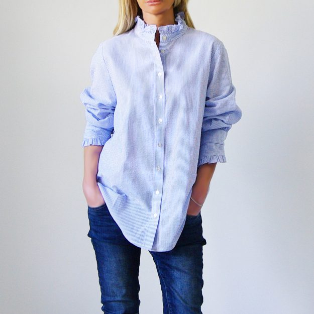 Lottie Blue & White Stripe Cotton Shirt