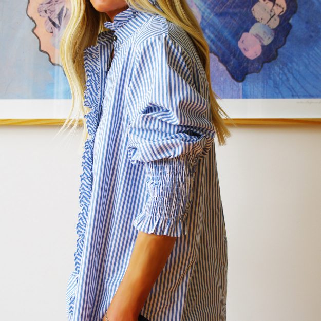 Poppy Blue & White Stripe Cotton Shirt