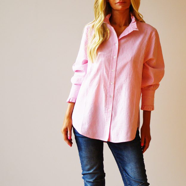 Lottie Pink and White Gingham Shirt