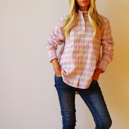 Gracie Rainbow Gingham Shirt.