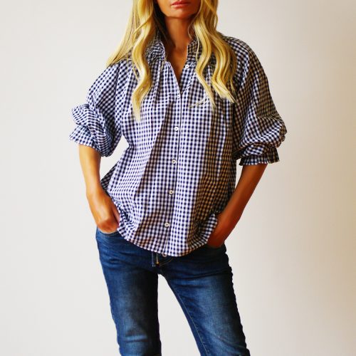 Olive Indigo & White Gingham Shirt.