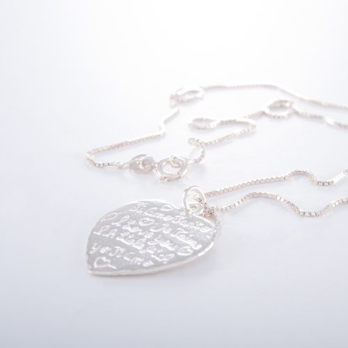 Sterling Silver Box Chain and Small Tiamo Heart Necklace.