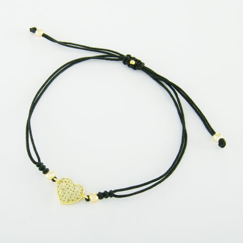 Gold Plated Adjustable Heart Bracelet.