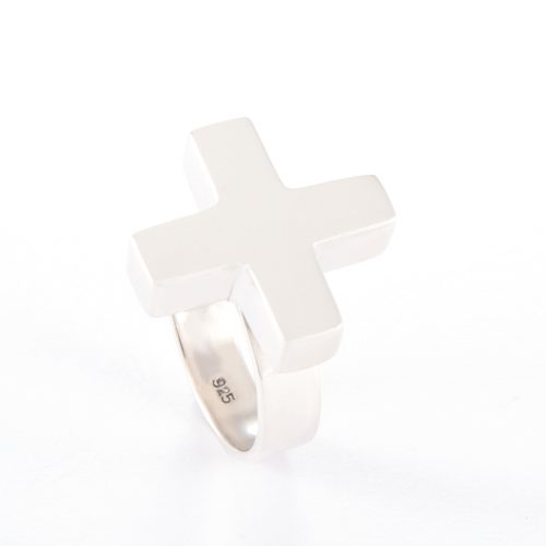 Large Sterling Silver Cross Ring.